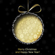 Abstract golden Christmas ball cutted from paper on black backgr