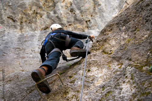 Photo: Bergsteiger in den Dolomiten - Alpen Bergsteiger in den Dolomiten - Alpen