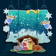 Crib at night collage