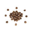 Hemp seeds isolated on white background.