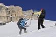 Foto: Skifahrern in den Dolomiten mit viel Spaß Skifahrern in den Dolomiten mit viel Spaß
