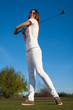 beauty  girl play golf