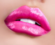 Glossy Lips. Professional Facial Makeup closeup