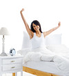waking up woman