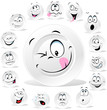 white plate cartoon with many expressions