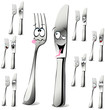 fork and knife cartoon