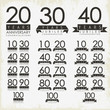 Vector: Vintage style anniversary and jubilee cards . Vintage style anniversary and jubilee cards .