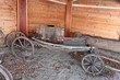 Photo: Wooden cart under the wooden awning Wooden cart under the wooden awning