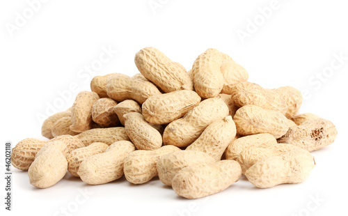 Photo: tasty peanuts, isolated on white tasty peanuts, isolated on white