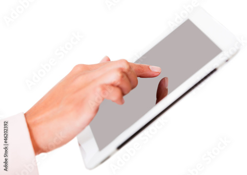 Photo: Using a tablet computer Using a tablet computer