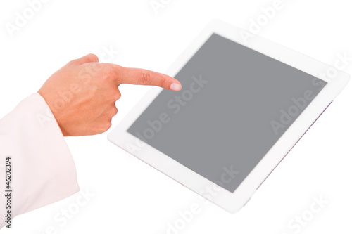 Photo: Using apps on a tablet computer Using apps on a tablet computer