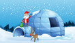 an igloo and a santa clause