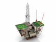 Illustration: the oil platform on white background the oil platform on white background