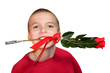 Photo: Boy With Red Rose in Teeth Boy With Red Rose in Teeth