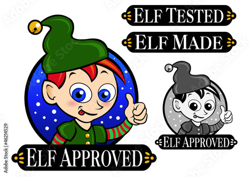 Vector: Elf Approved, Tested, Made Icon / Mark / Seal Elf Approved, Tested, Made Icon / Mark / Seal