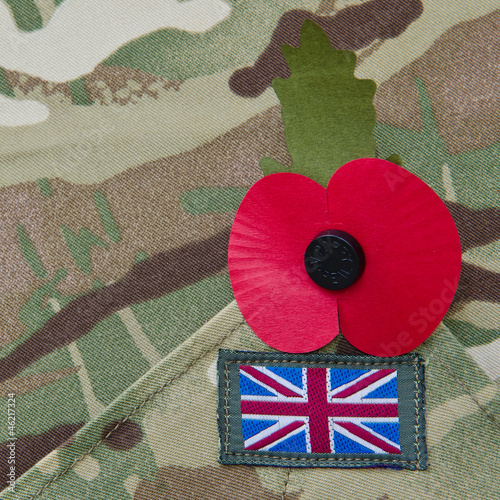 Photo: Poppy on a british army uniform Poppy on a british army uniform