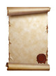 Illustration: Scroll of old paper with curled edges isolated Scroll of old paper with curled edges isolated