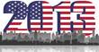 New York City on 2013 US flag background. vector fle