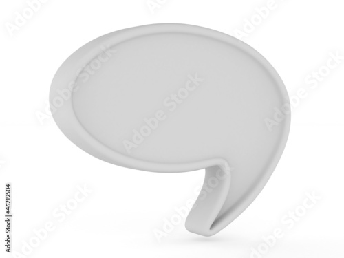 Illustration: talk balloon on white background. Isolated 3D image talk balloon on white background. Isolated 3D image