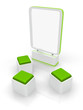 Blank white empty Billboard with green stools