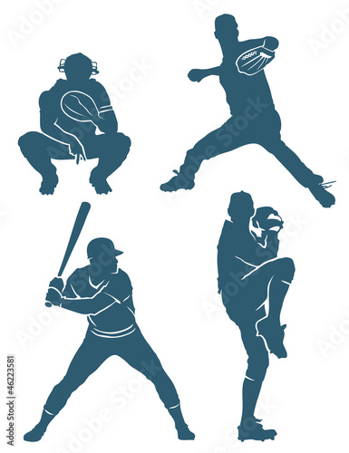 Vector: Baseball positions - vector illustration Baseball positions - vector illustration