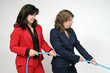 businesswoman boss with rope