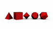 3D Platonische Körper der heiligen Geometrie - Rot