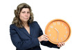 sexy businesswoman with clock, business photo