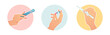 Female hands hold a medical objects