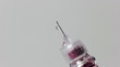 Drops follow from an insulin needle