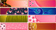 banners with Japanese patterns