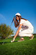 beauty  girl play golf