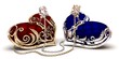 Two jewellery hearts with inserted keys