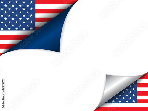 Vector: USA Country Flag Turning Page USA Country Flag Turning Page