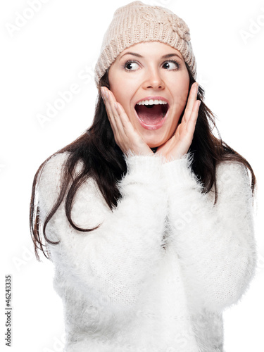 Photo: Young woman is screaming - isolated Young woman is screaming - isolated