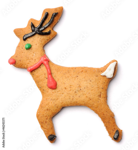 Photo: Christmas gingerbread deer cookie Christmas gingerbread deer cookie