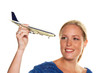 Frau mit Flugzeug