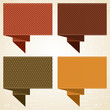 Vektor: Textured speech bubbles and stickers set in retro style. Textured speech bubbles and stickers set in retro style.