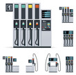 Vector gas station pumps set