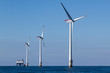 Offshore Turbine whit platform in background
