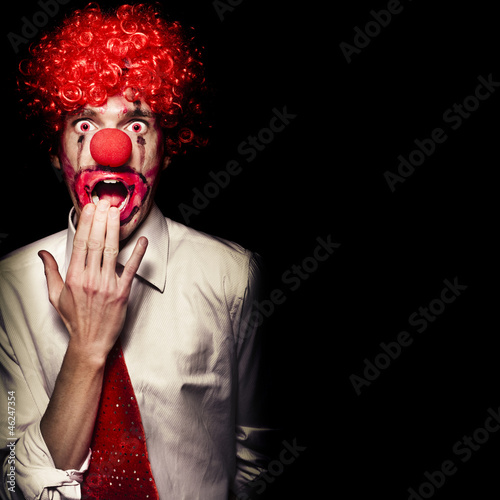 Photo: Surprised Clown Isolated Over A Black Background Surprised Clown Isolated Over A Black Background