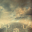 Retro aviation, vintage background