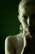 beautiful blonde on green