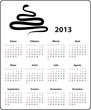 2013 Spanish calendar and snake silhouette