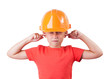 Little girl in a helmet