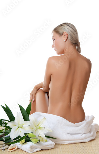 Photo: Spa Woman isolated on white Spa Woman isolated on white