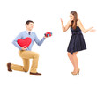 Photo: Smiling male giving flowers and excited female Smiling male giving flowers and excited female