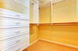Large walk in Closet with shelve system.