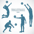 Volleyball silhouettes - vector illustration
