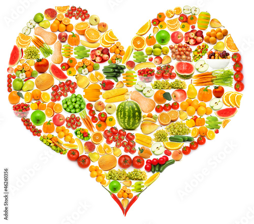 Photo: Silhoette made from various fruits and vegetables Silhoette made from various fruits and vegetables